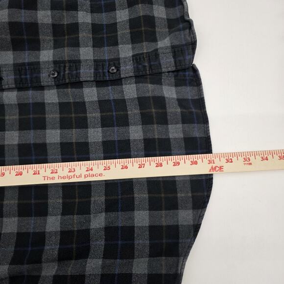 Eddie Bauer Shacket Men's XLT Grey Plaid Button Up Shirt Jacket Flannel Cotton - Picture 6 of 7